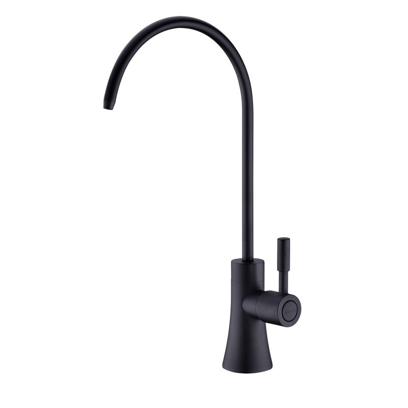 EKRTE Matte Black Drinking Water Faucet for Kitchen Sink, Brass Kitchen Water Filter Faucet,Commercial Water Filtration Faucet for Under Sink Water Filter System, Solid Brass RO Faucet in Matte Black - Image 1